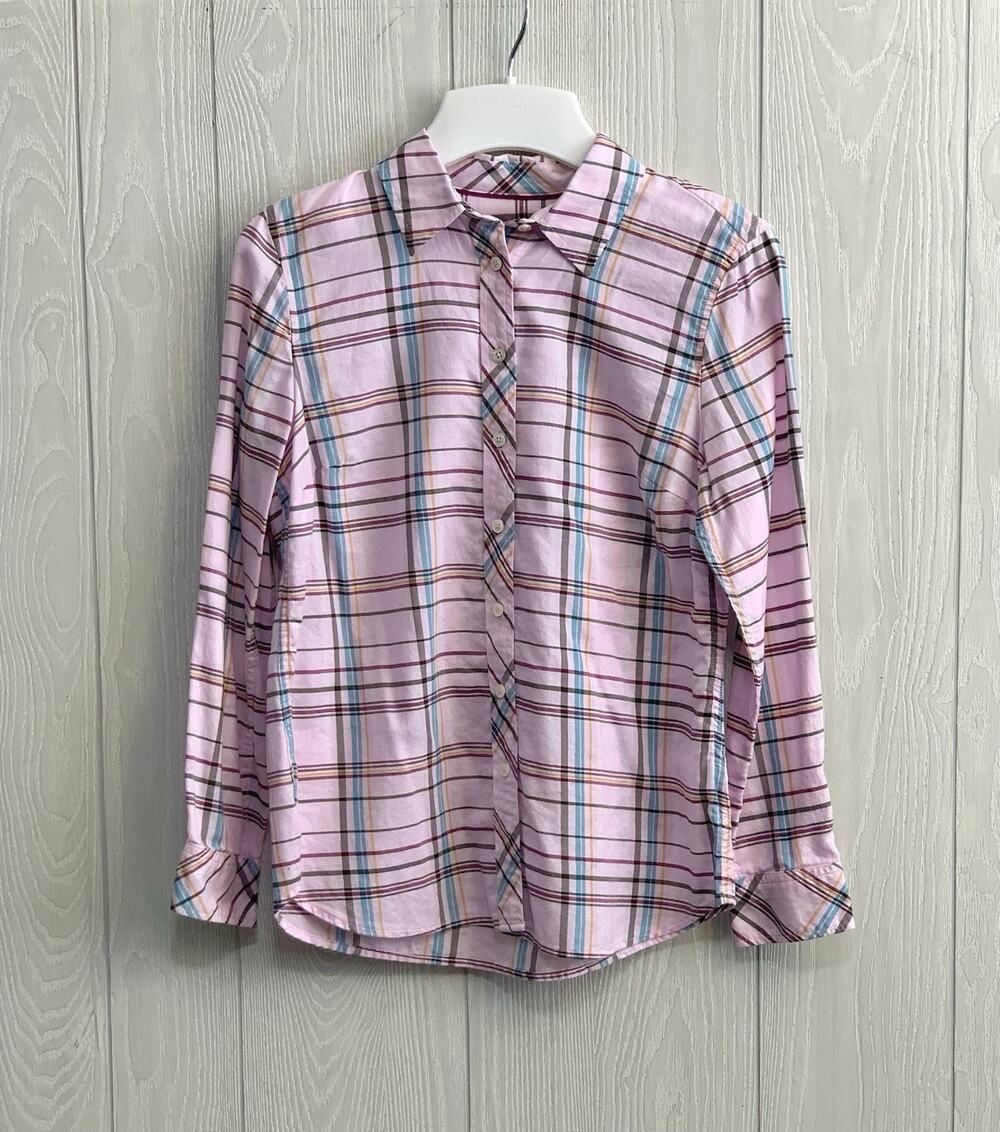 Talbots Purple Plaid Long Sleeve Button Shirt P